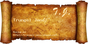 Trungel Jenő névjegykártya